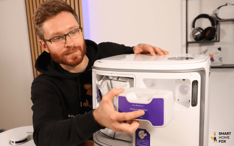 Das Reinigungsmittel Fach wird in der Ultra Station eingesetzt.